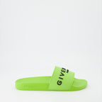 Open shoes Logo slides Givenchy Green Man