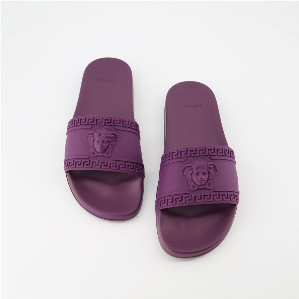 Chaussures ouvertes Claquettes Medusa Versace Violet Homme