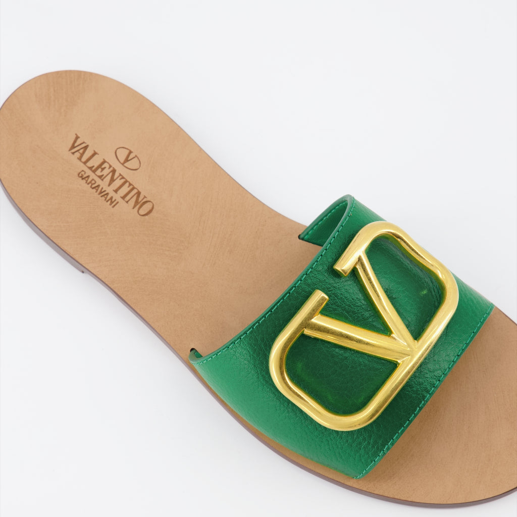 Chaussures ouvertes Claquettes VLogo Valentino Garavani Vert Femme