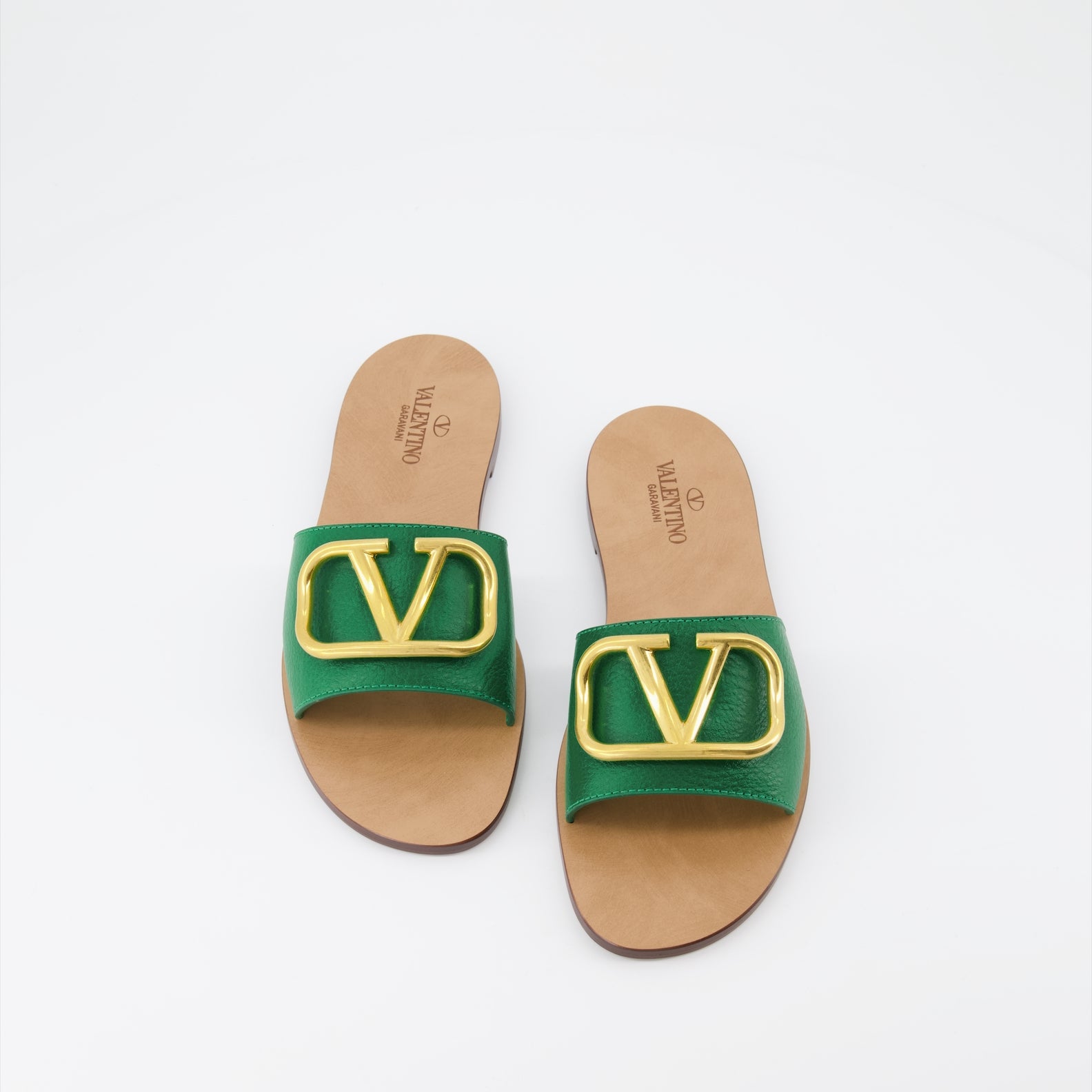 Chaussures ouvertes Claquettes VLogo Valentino Garavani Vert Femme