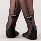 Sous-vêtements et homewear Collants à logo triangle Prada Noir Femme