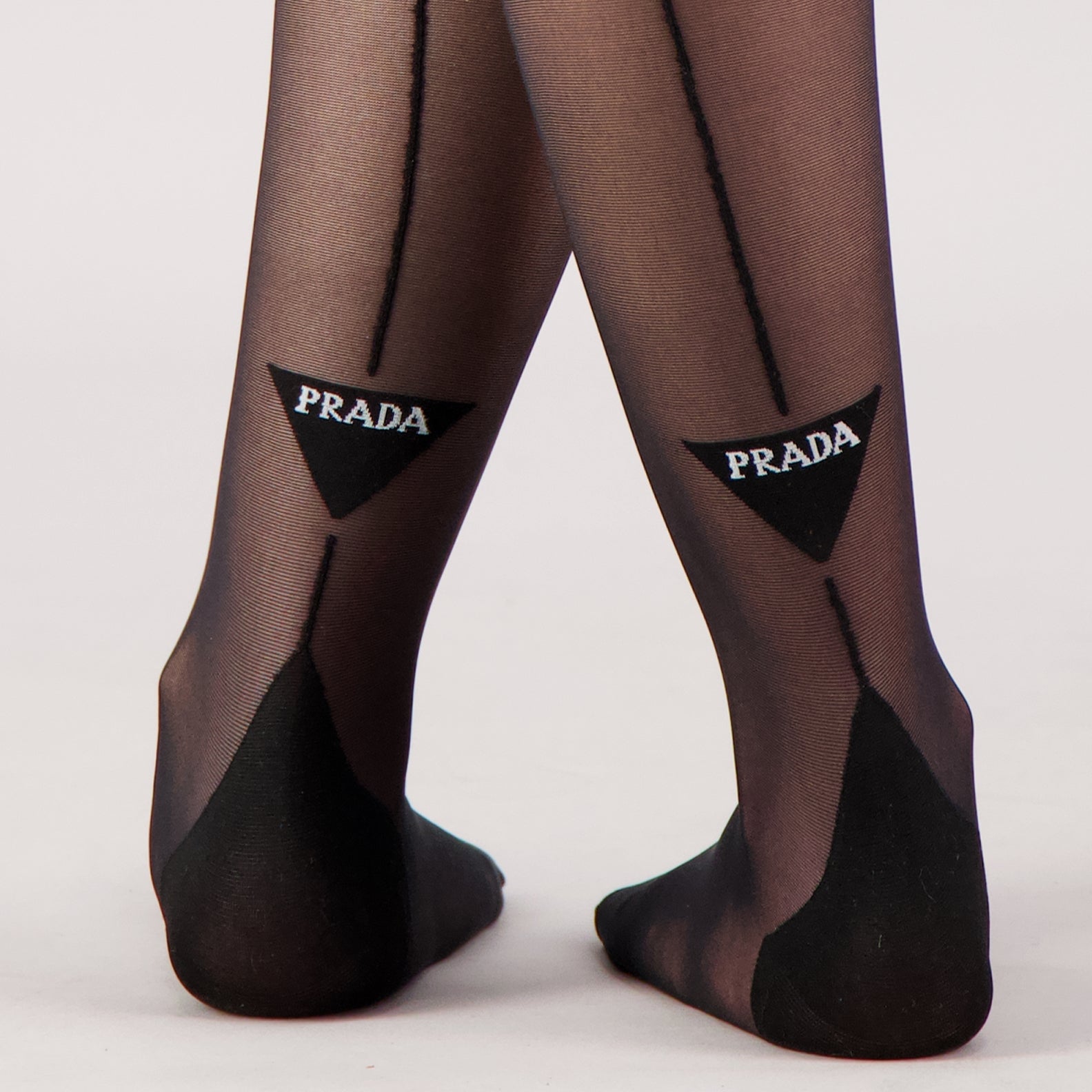 Sous-vêtements et homewear Collants à logo triangle Prada Noir Femme