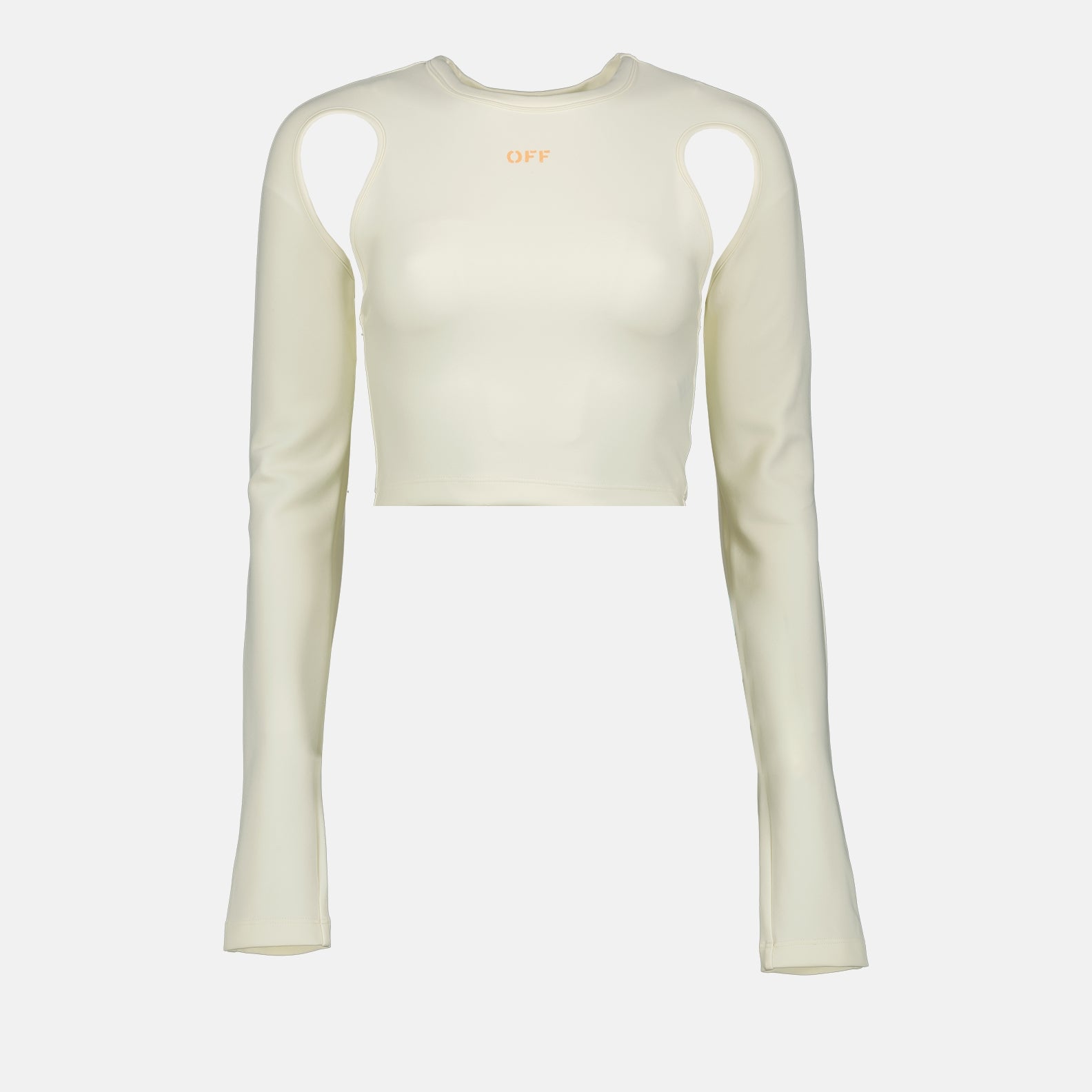 Crop top en soie beige