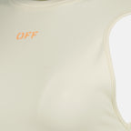 Crop top en soie beige