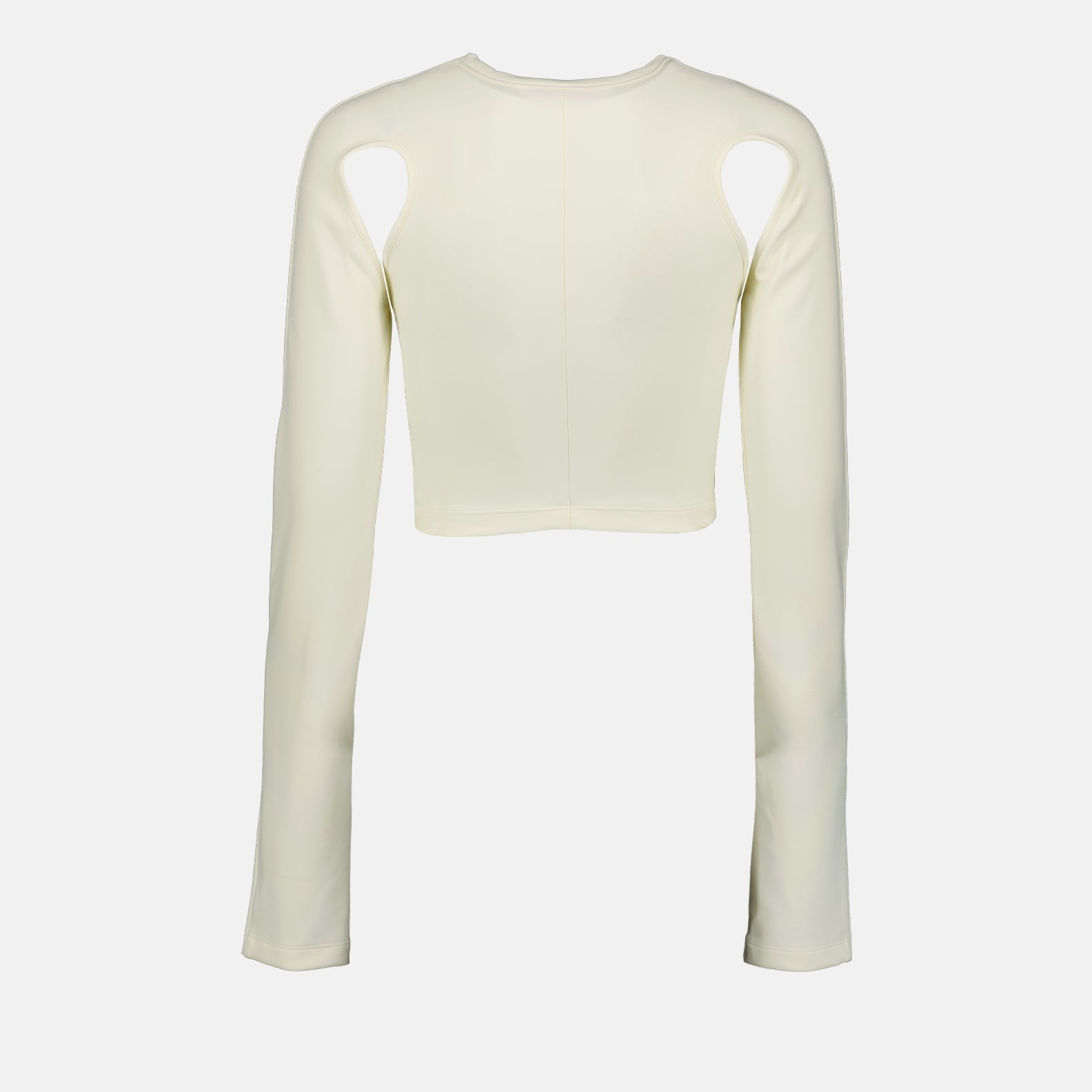 Crop top en soie beige