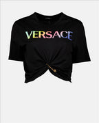 Tops Crop-top Safety Pin Versace Negro Femme