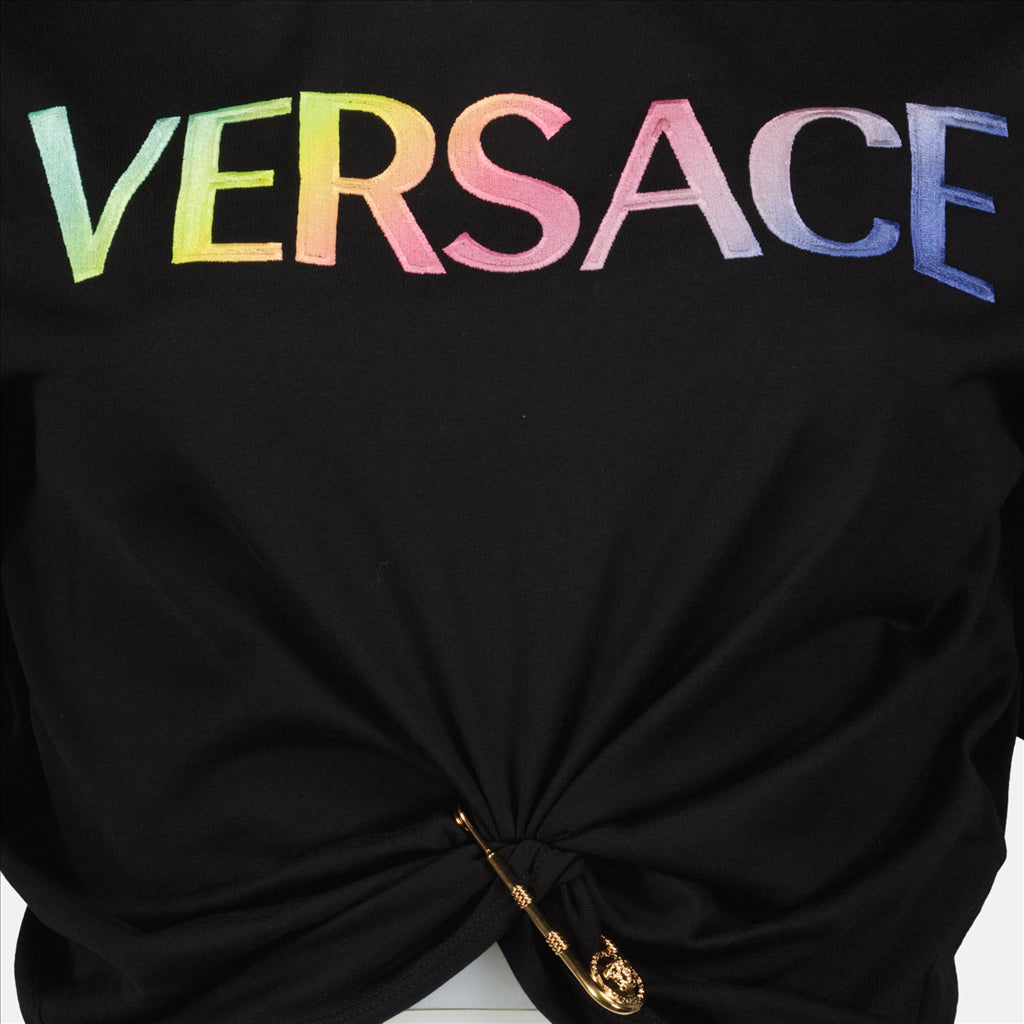 Tops Crop-top Safety Pin Versace Negro Femme