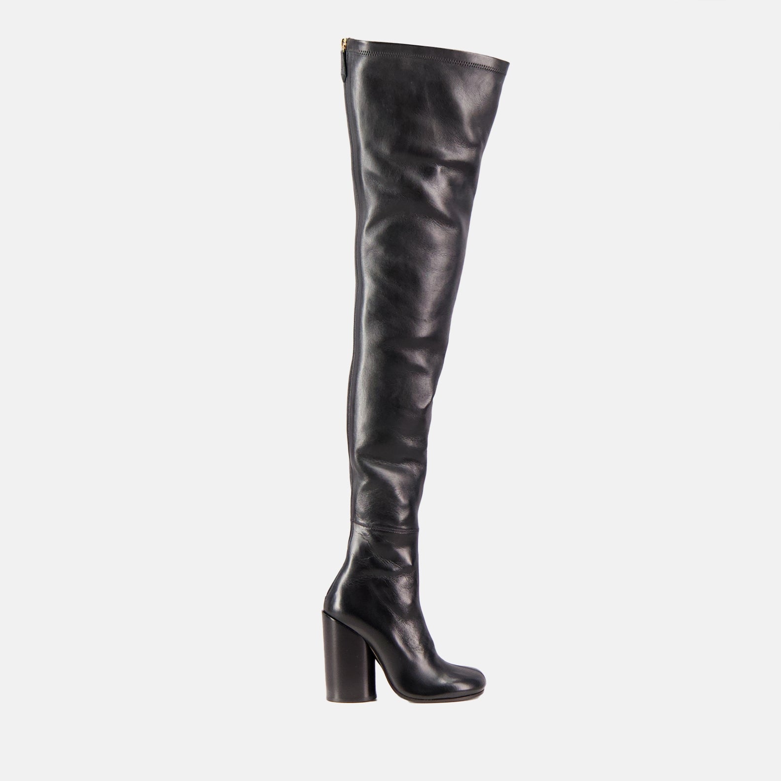 Leather thigh high boots