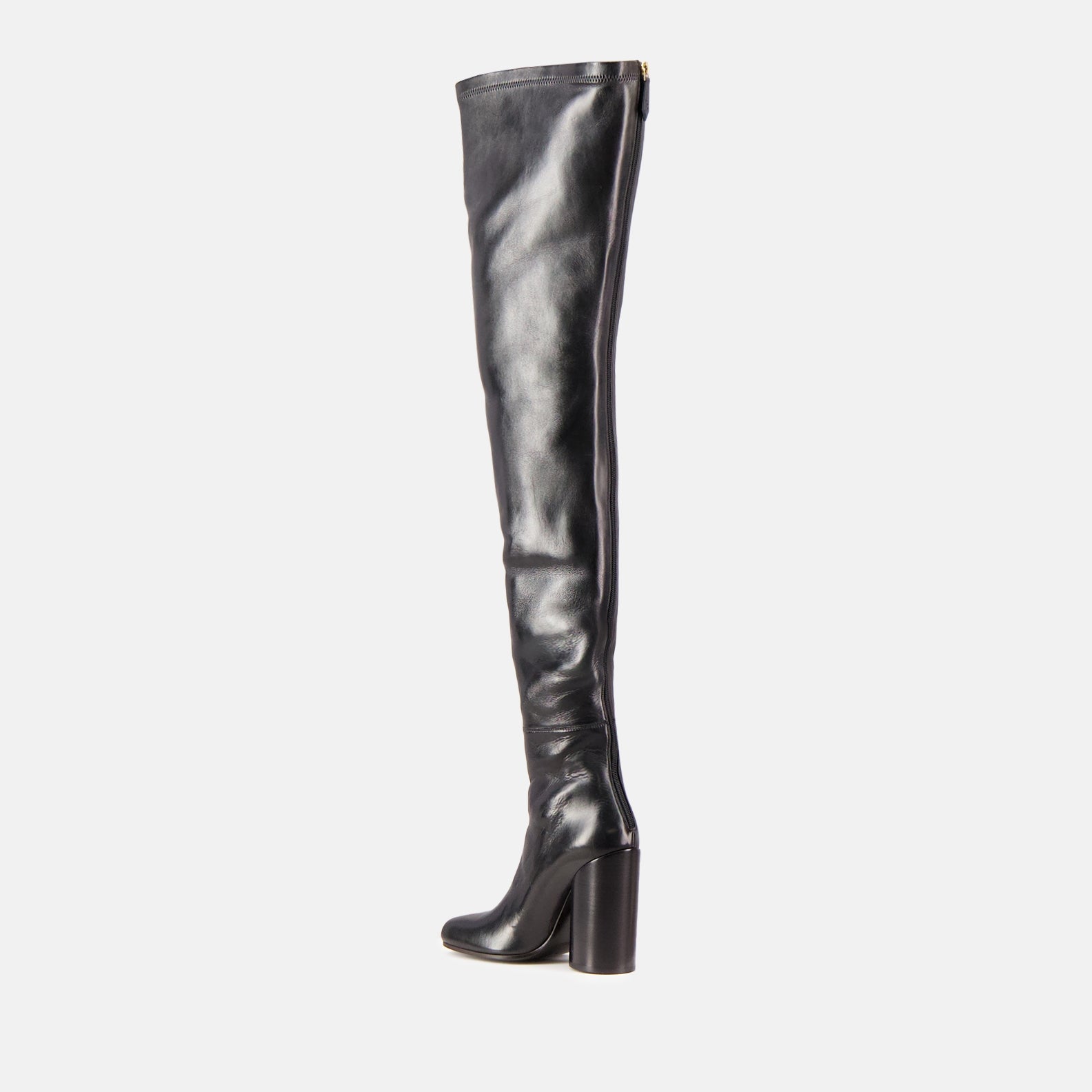 Leather thigh high boots
