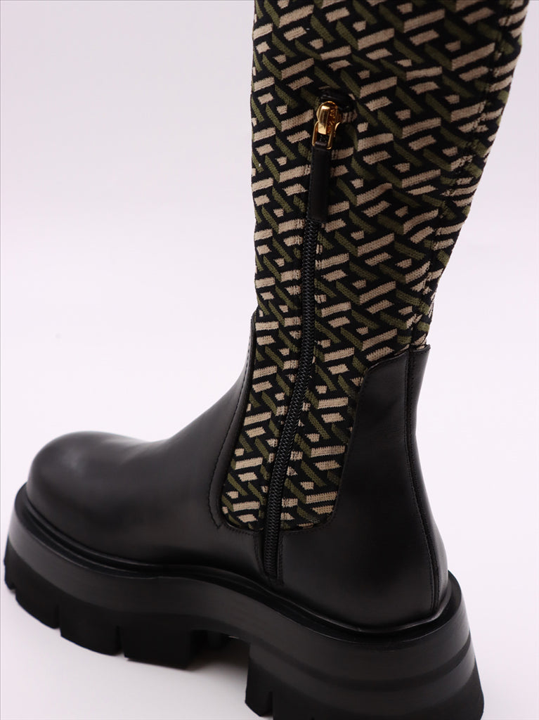 Bottes Cuissardes Leonidas Versace Vert Femme