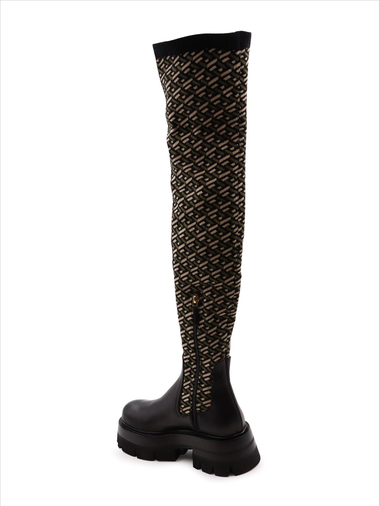 Bottes Cuissardes Leonidas Versace Vert Femme