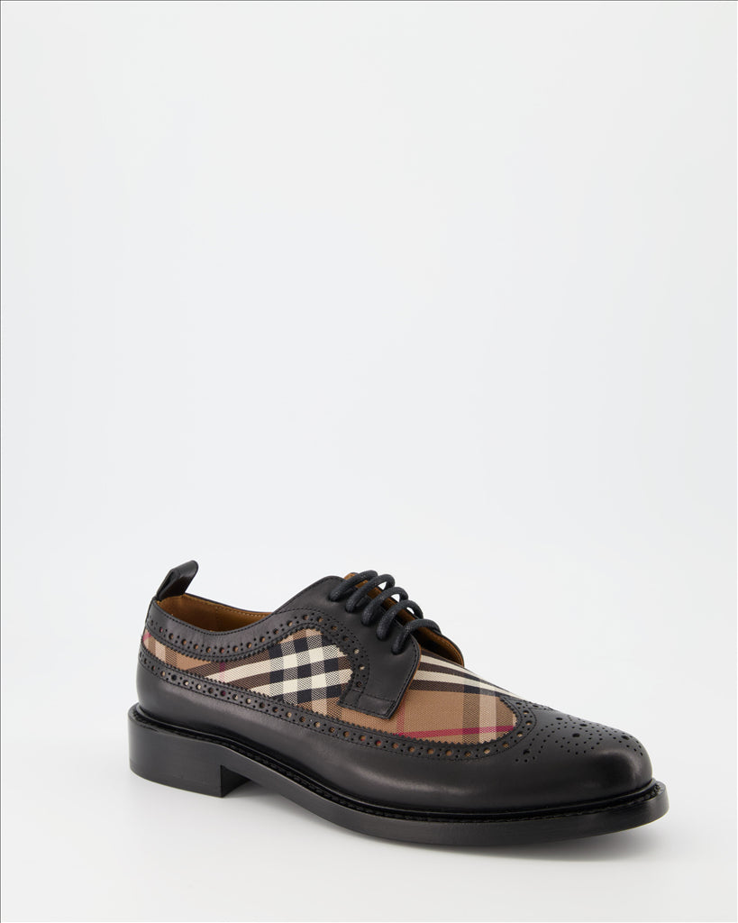 Chaussures de ville Derbies à carreaux Burberry Noir Homme
