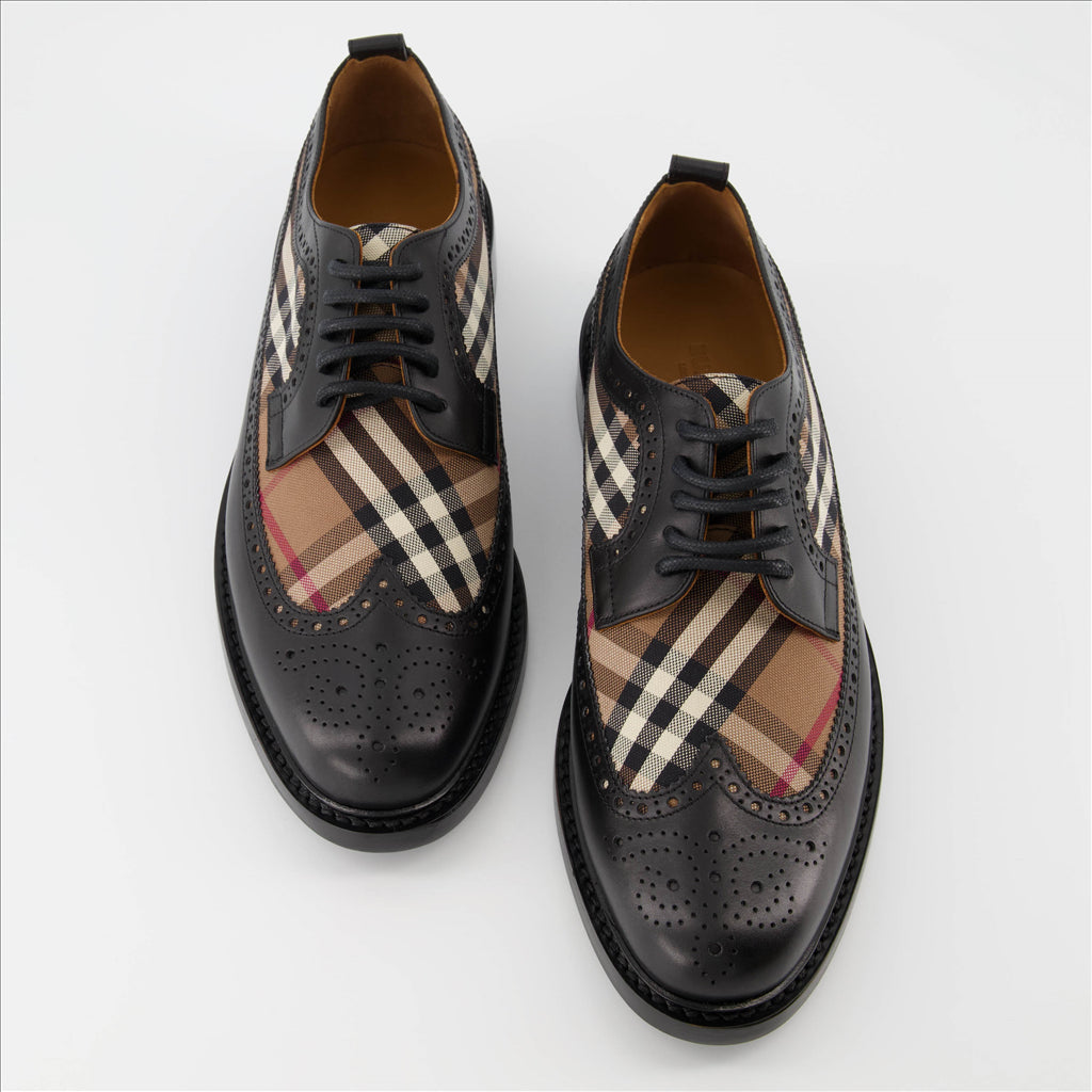 Chaussures de ville Derbies à carreaux Burberry Noir Homme