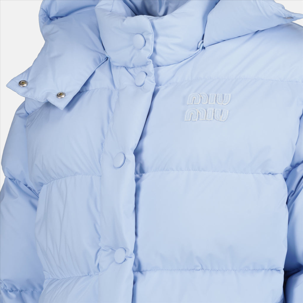 Manteaux Doudoune à capuche Miu Miu Bleu Femme