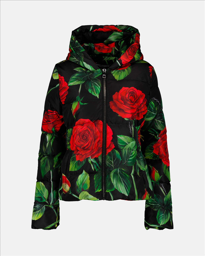 コート ローズプリントダウンジャケット Dolce & Gabbana マルチカラー 女性