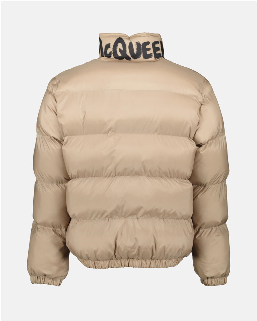 Manteaux Doudoune Graffiti Alexander McQueen Beige Homme