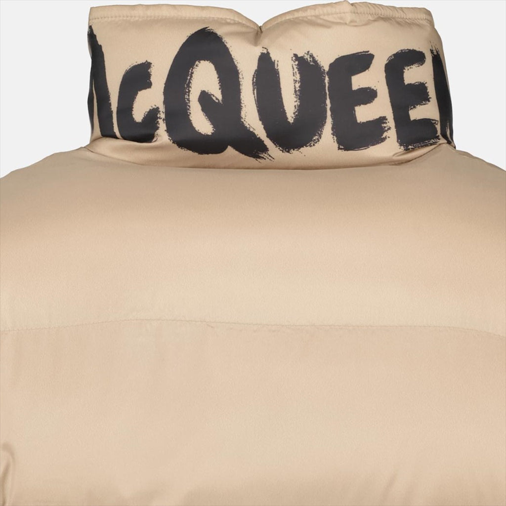 Manteaux Doudoune Graffiti Alexander McQueen Beige Homme