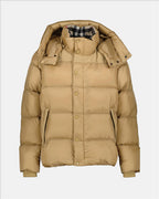 コート ロゴパッチダウンジャケット Burberry 茶色 男