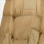 コート ロゴパッチダウンジャケット Burberry 茶色 男