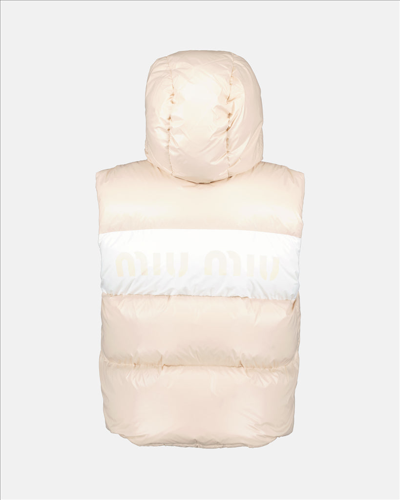 Manteaux Doudoune sans manche Miu Miu Beige Femme