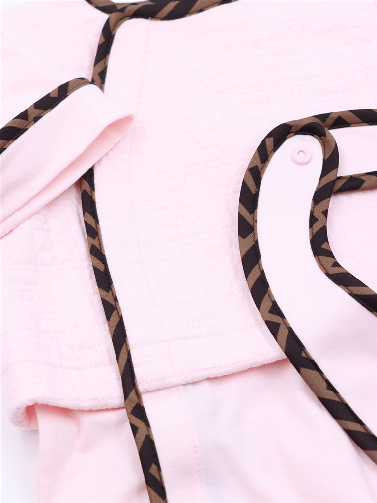 Vêtements Ensemble grenouillère, bonnet et bavoir Fendi Rose Enfants