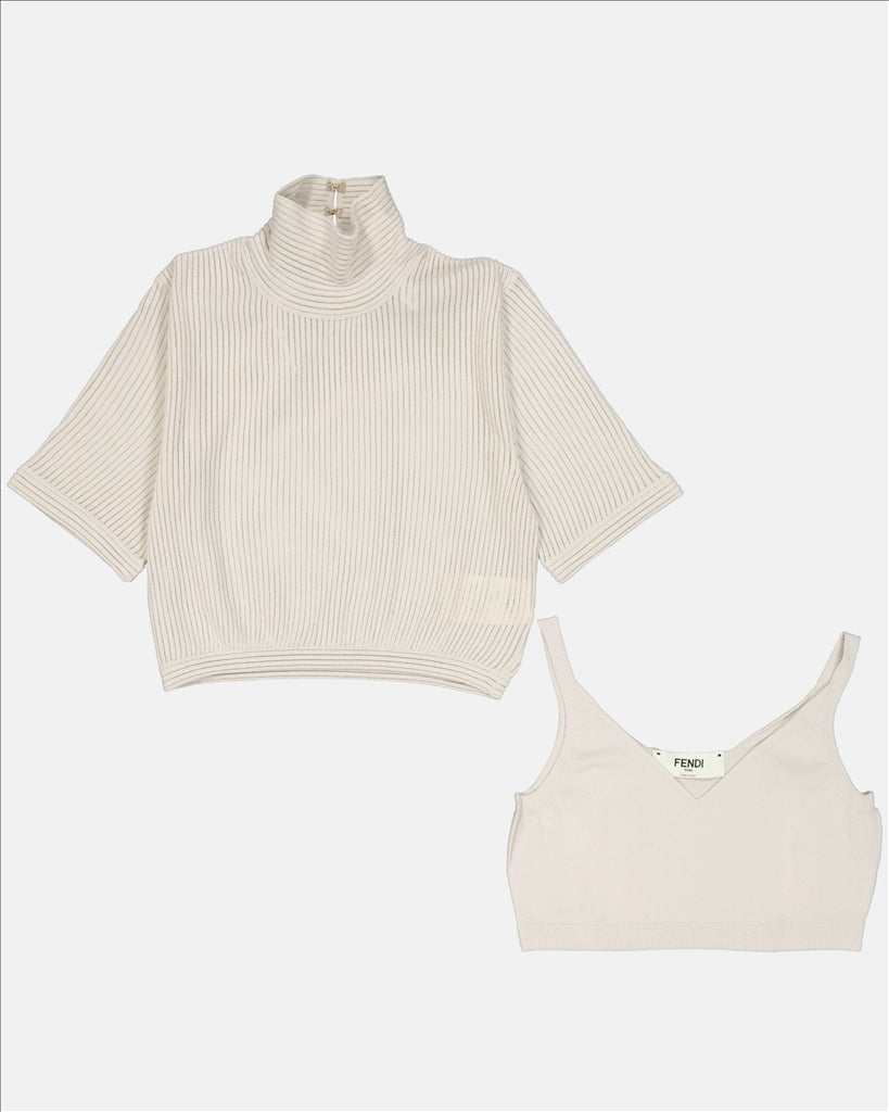 Tops Ensemble top Fendi Beige Femme