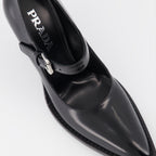 ヒール ブラッシュレザーパンプス Prada 黒 女性