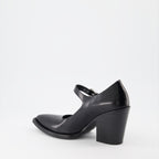 ヒール ブラッシュレザーパンプス Prada 黒 女性