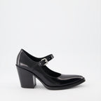 ヒール ブラッシュレザーパンプス Prada 黒 女性