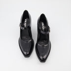 ヒール ブラッシュレザーパンプス Prada 黒 女性