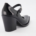 ヒール ブラッシュレザーパンプス Prada 黒 女性