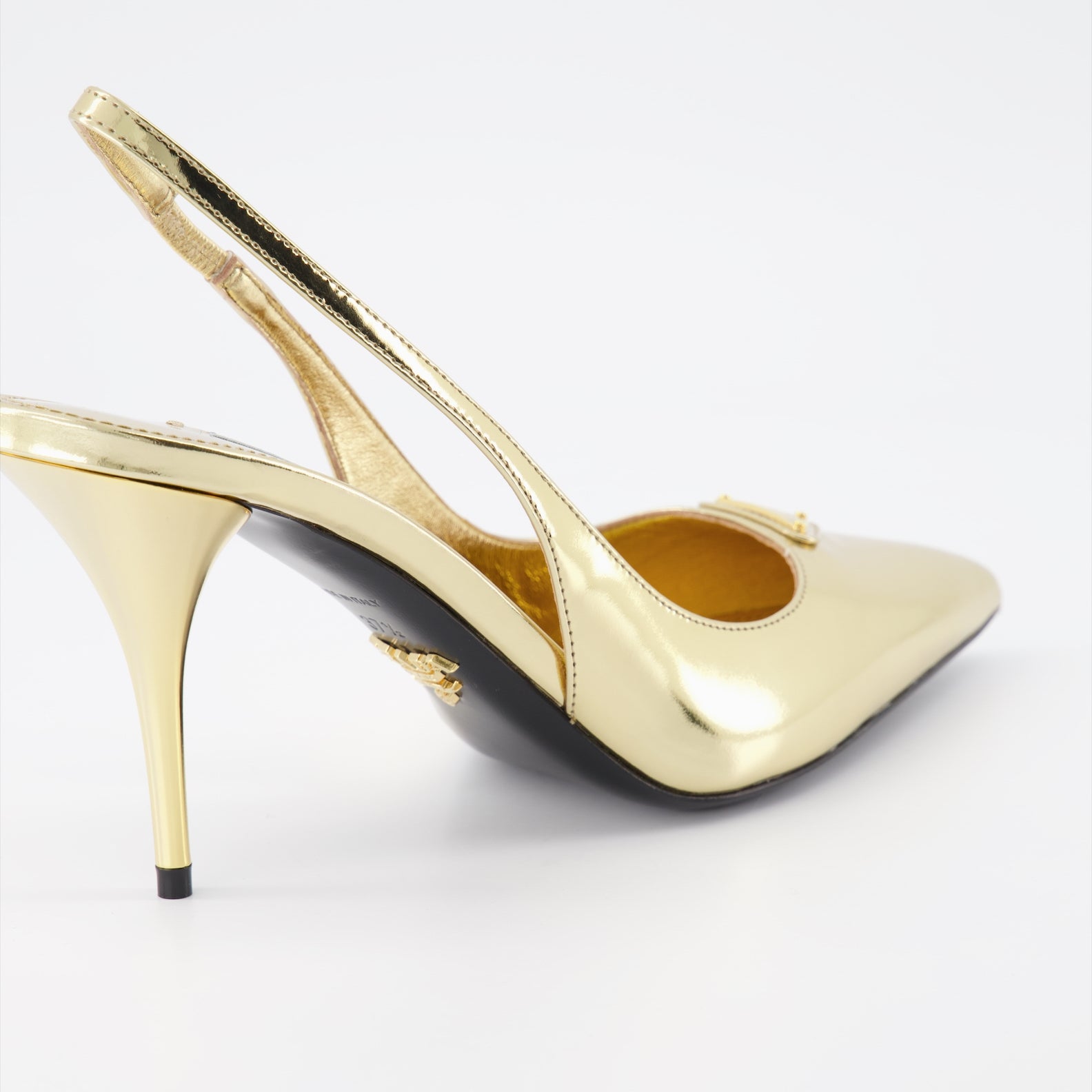 Heels Leather pumps Prada Gold Women
