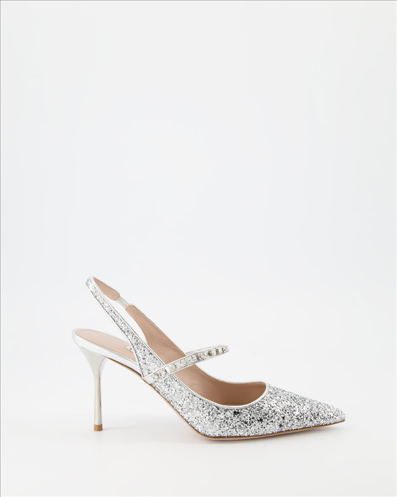 Pumps Escarpins pailletés Miu Miu Silber Femme