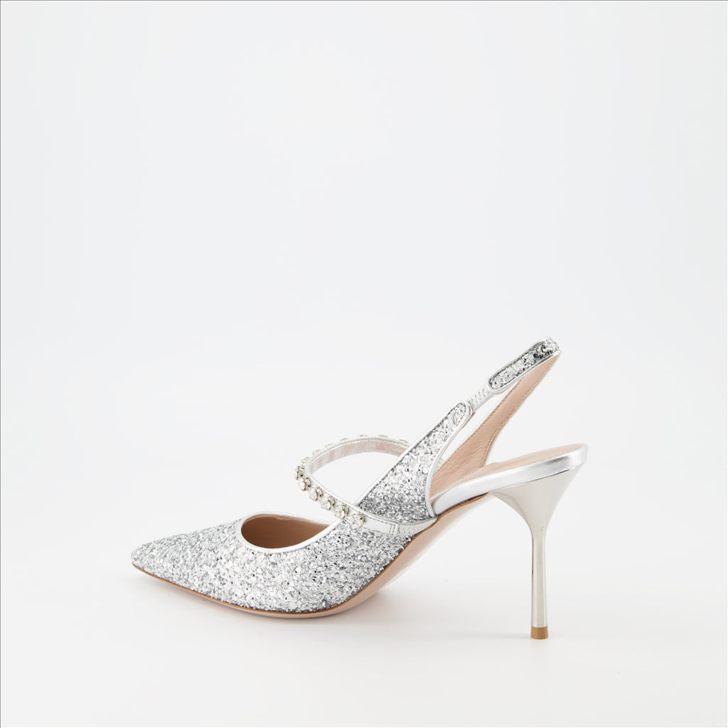 Pumps Escarpins pailletés Miu Miu Silber Femme