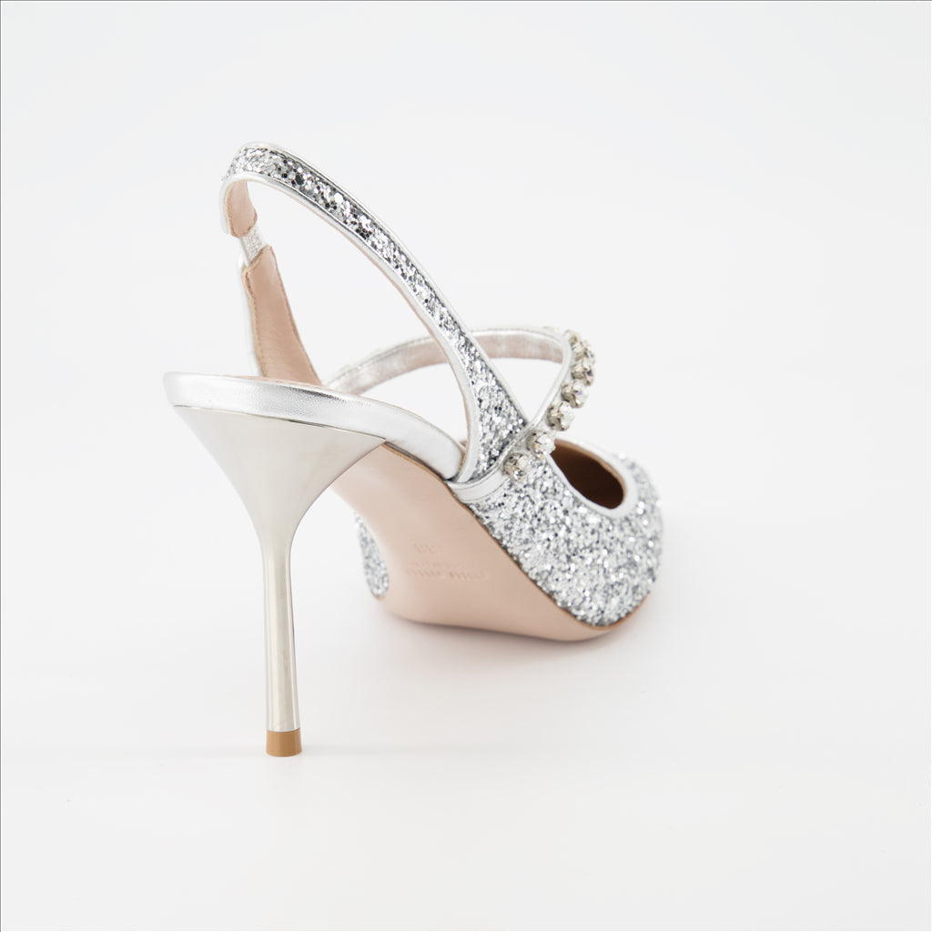 Pumps Escarpins pailletés Miu Miu Silber Femme