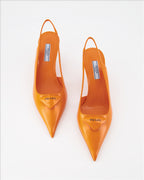 Baskets Escarpins Triangle Prada Orange Femme