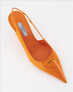 Baskets Escarpins Triangle Prada Orange Femme
