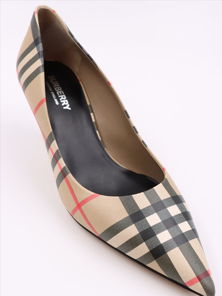 Sneaker Escarpins Vintage à carreaux Burberry Beige Femme