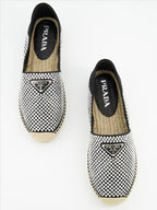 Espadrilles Espadrilles à strass Prada Argenté Femme