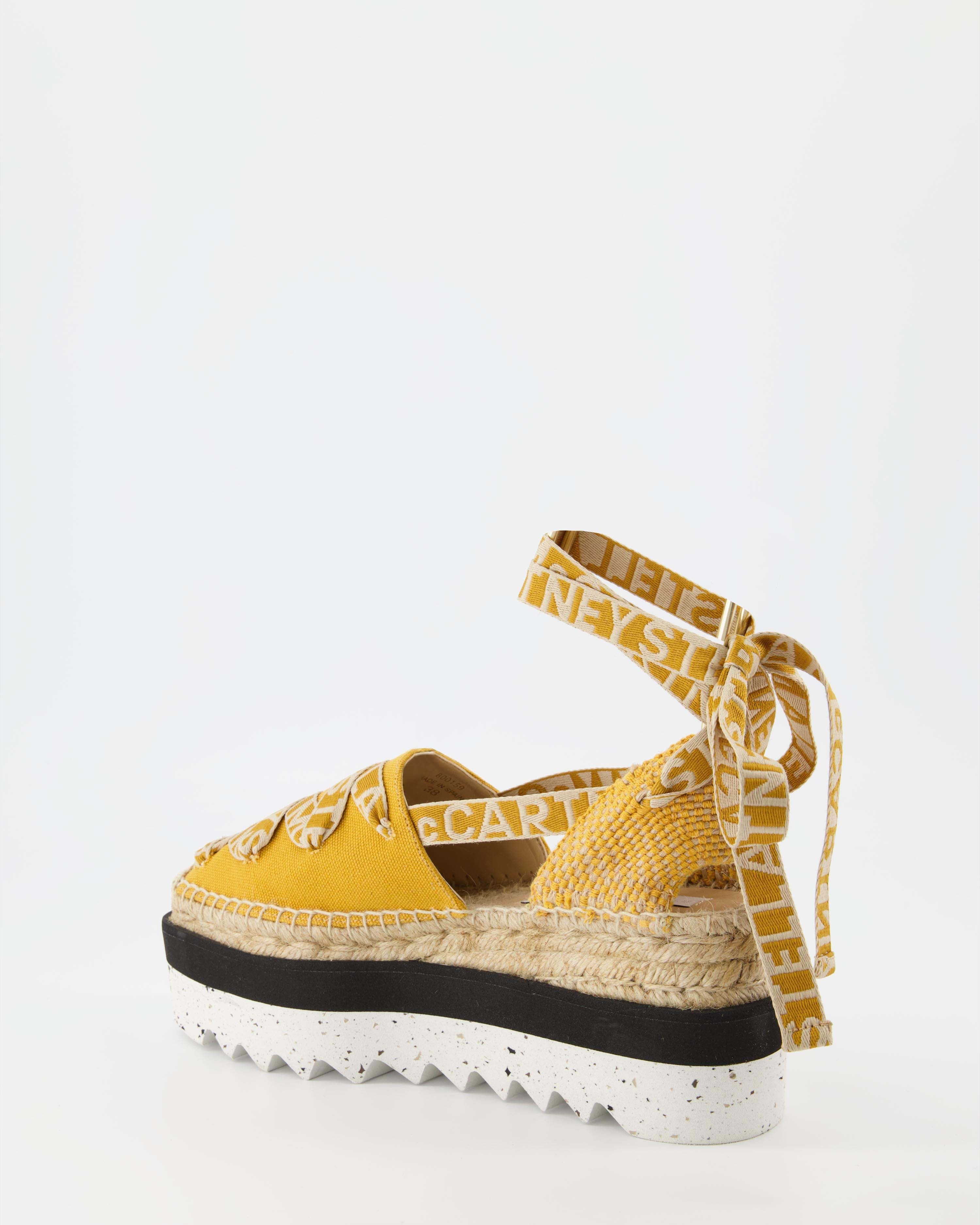 Plateauschuhe Espadrilles compensées Gaia Stella McCartney Gelb Femme