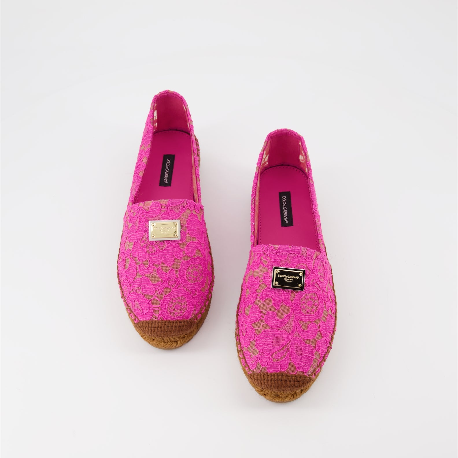 Espadrilles Espadrilles en dentelle Dolce & Gabbana Rose Femme