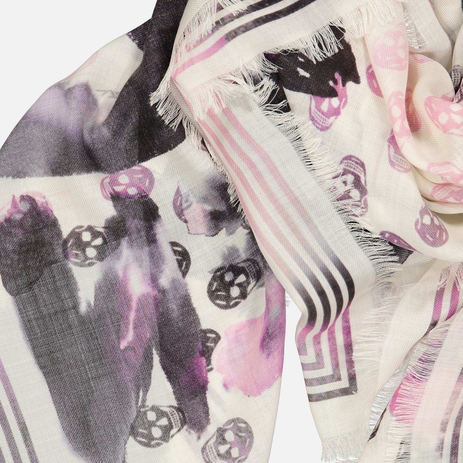 Schals und handschuhe Foulard Graffiti Biker Alexander McQueen Rosa Femme