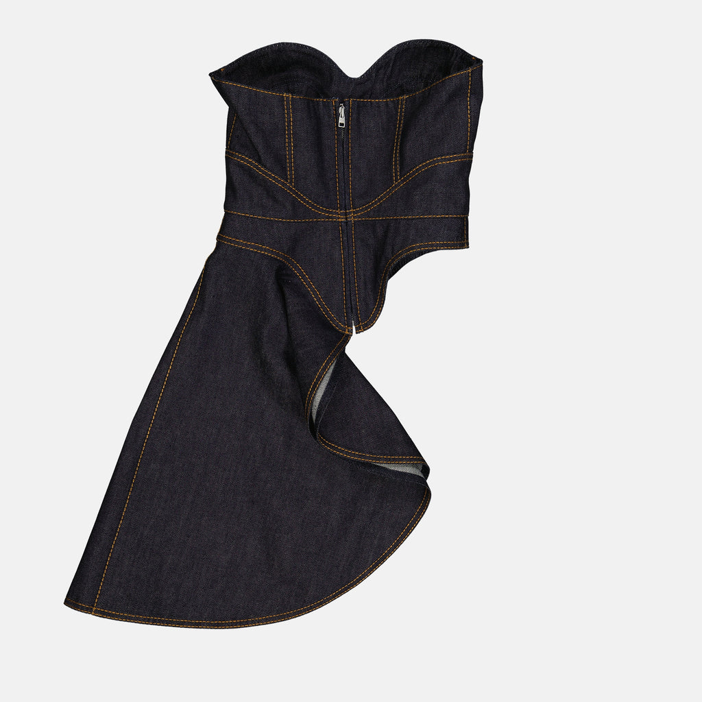 Haut corset asymétrique en jeans