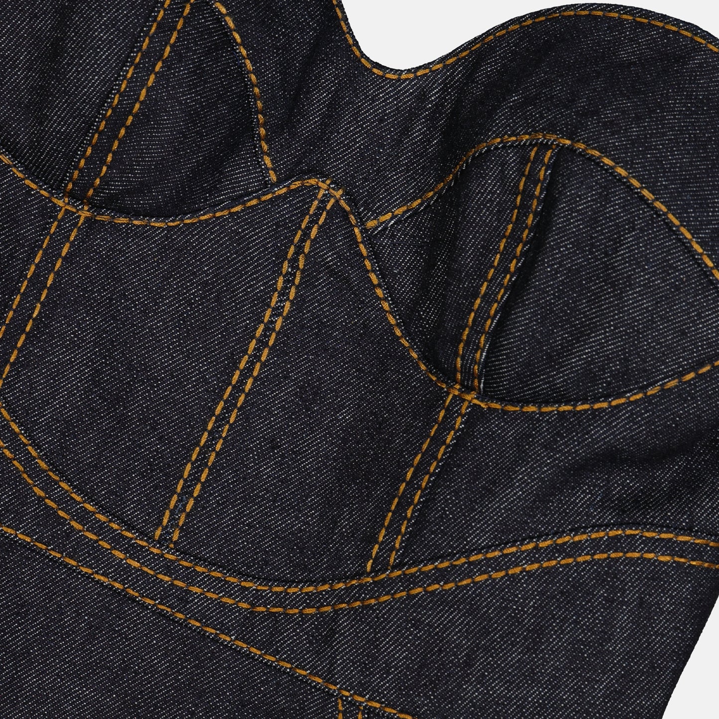 Haut corset asymétrique en jeans