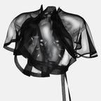 Haut crop en soie noire