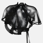 Haut crop en soie noire