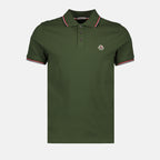Polo shirts Polo shirt with logo and piping Moncler Khaki Man
