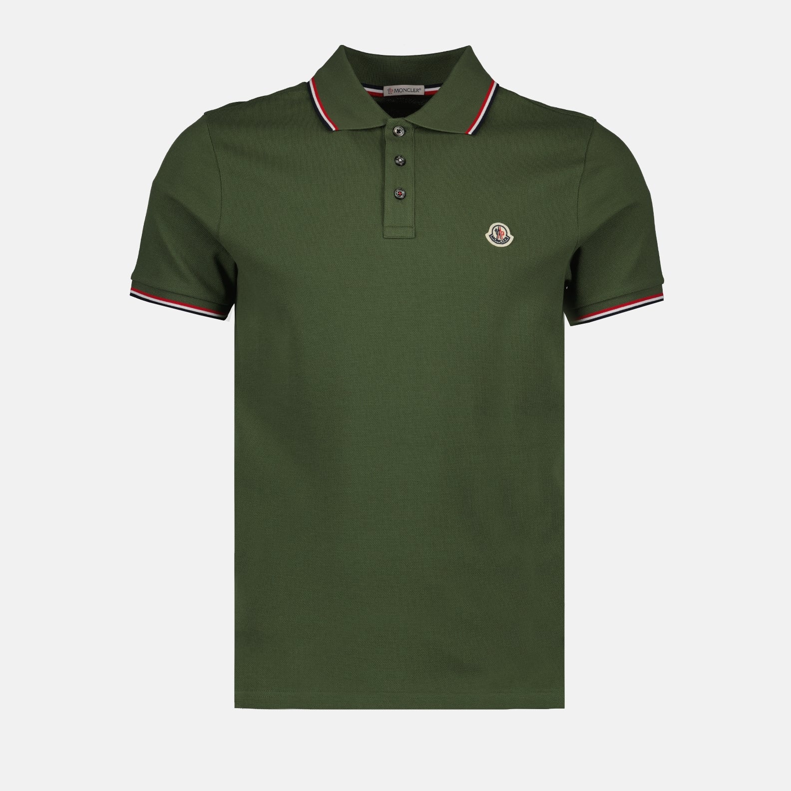 Polo shirts Polo shirt with logo and piping Moncler Khaki Man