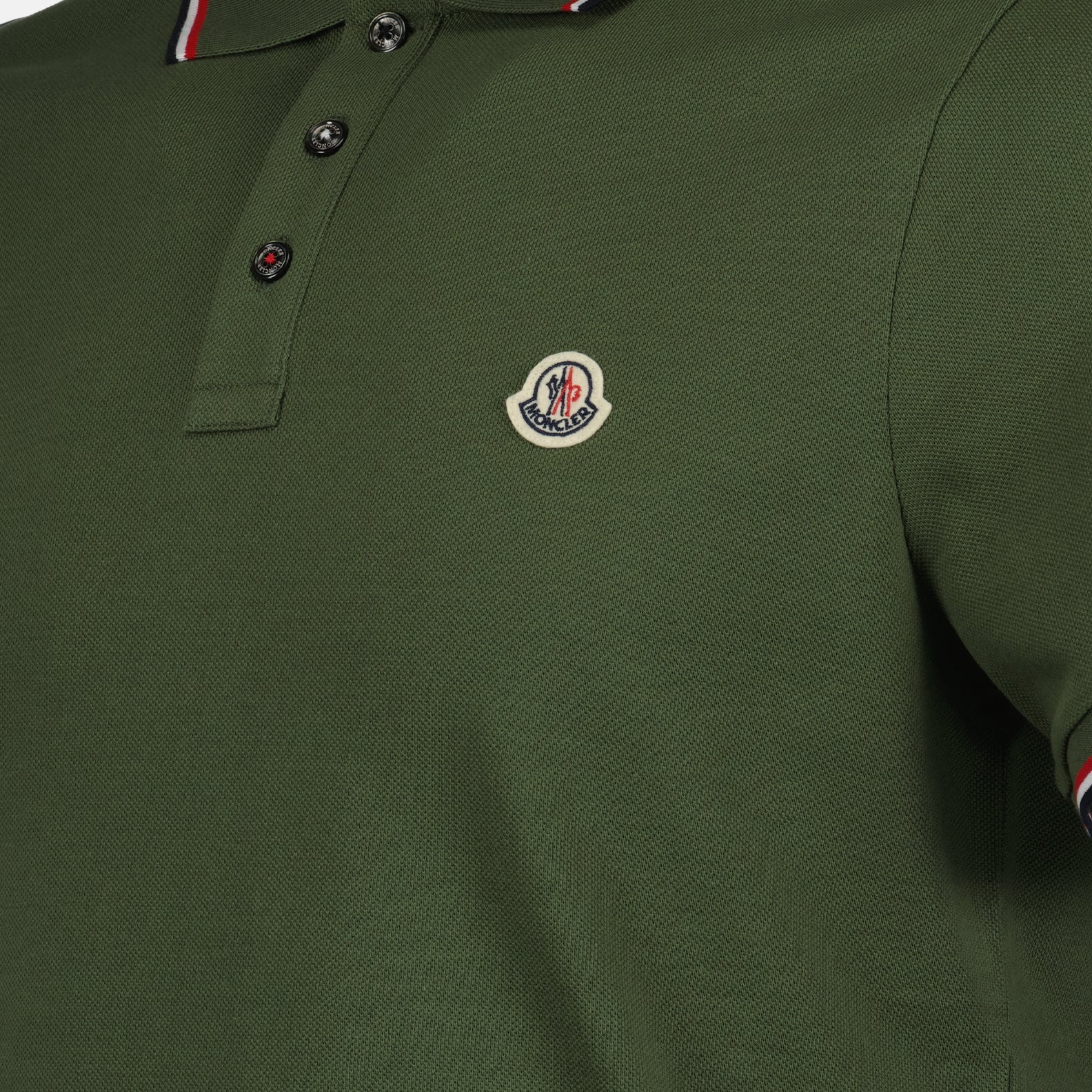 Polo shirts Polo shirt with logo and piping Moncler Khaki Man