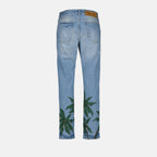 Hosen Jean Palm Tree Palm Angels Blau Homme